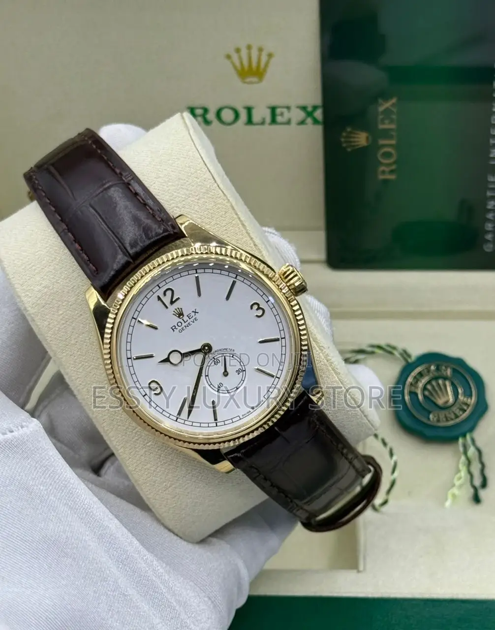 High Quality Luxury Rolex Leather Wristwatch