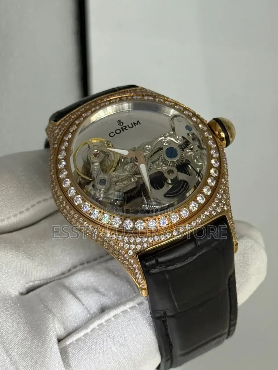 Automatic Quality Luxury Corum Leather Wristwatch