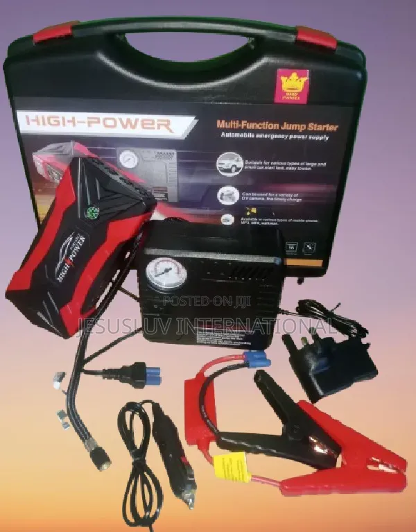 4 in 1 Jump Starter for Car Battery Booster With Tyre Inflator Pump