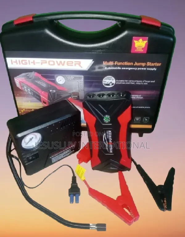 4 in 1 Jump Starter for Car Battery Booster With Tyre Inflator Pump