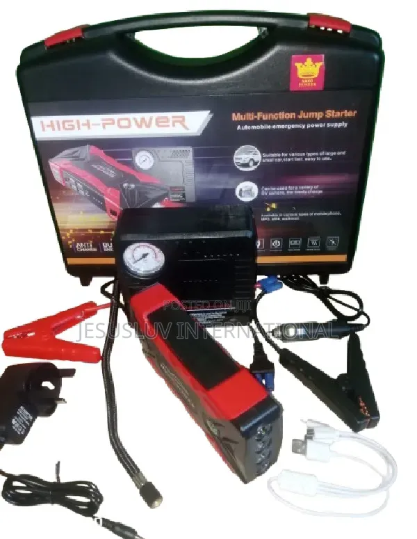 Wireless Car Jump Starter With Air Compressor for Easy Tires Inflation