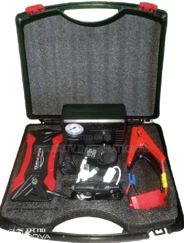 Wireless Car Jump Starter With Air Compressor for Easy Tires Inflation