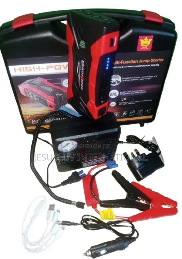 Wireless Car Jump Starter With Air Compressor for Easy Tires Inflation