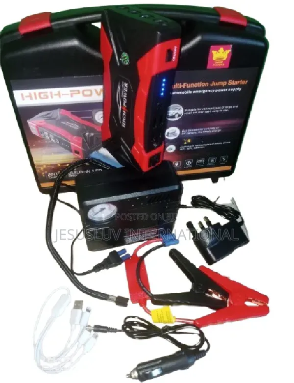 Emergency Jump Starter Battery Booster for Vehicles With Tyre Pump 12v