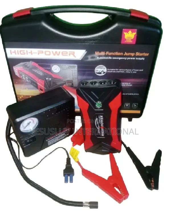 Emergency Jump Starter Battery Booster for Vehicles With Tyre Pump 12v