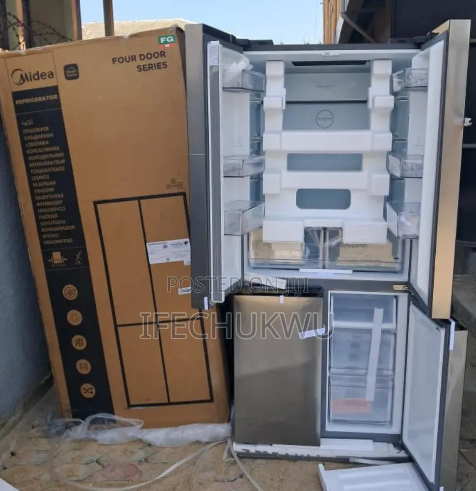 Original Midea Silver Color French Door Bottom Freezer Fridge Etc