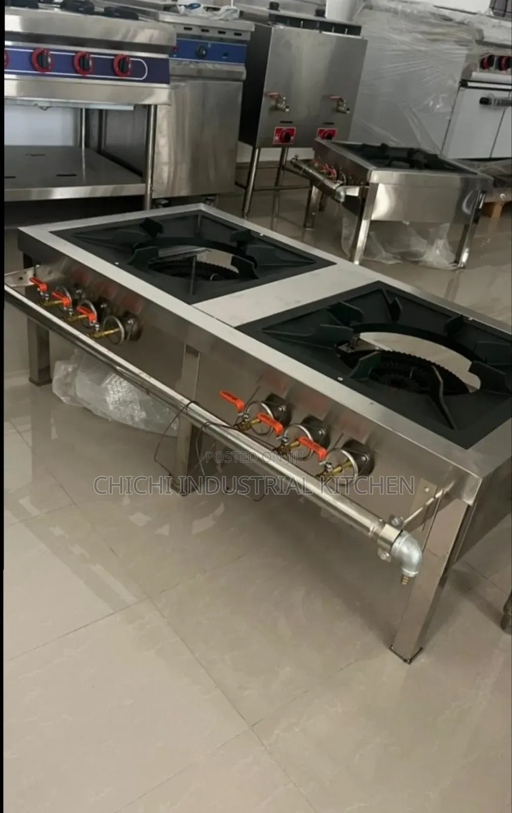 2 Phase Gas Pressure Stock Pot Cooker ( 2 Burner Cooker for Big Pot)