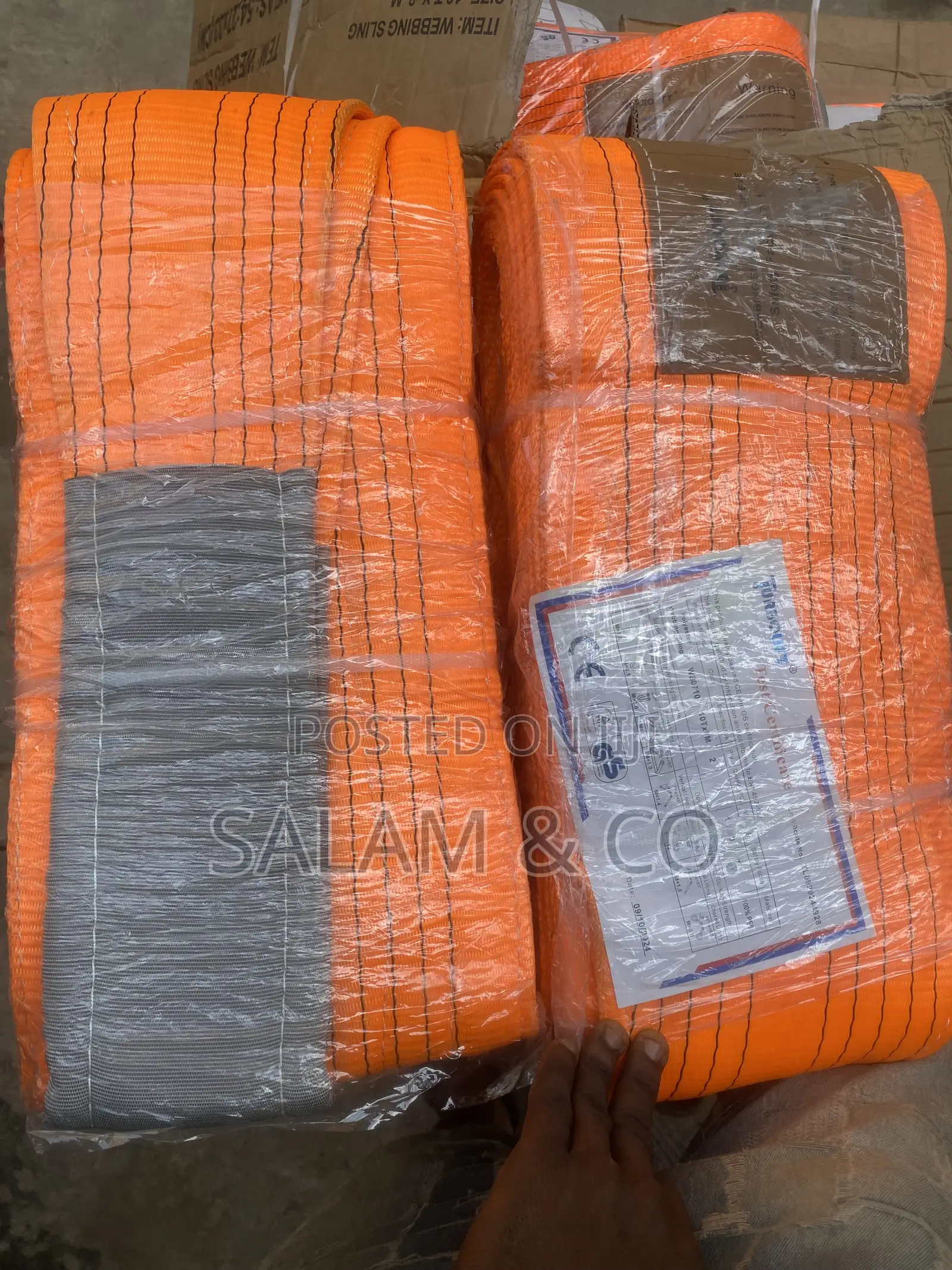 10 Tons 6 Meters Heavy Duty Lifting Belt / Polyester Webbing Sling