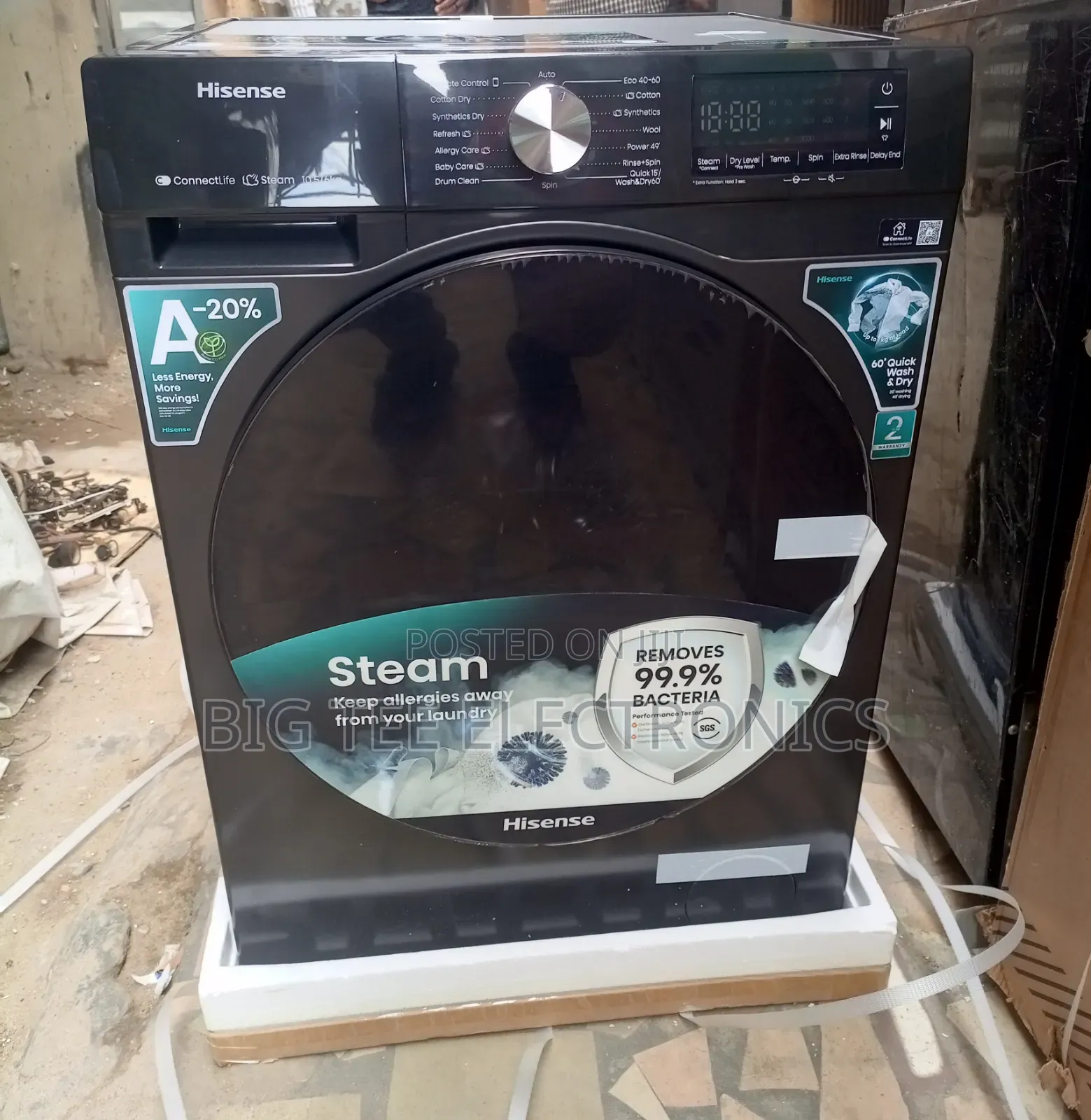 Hisense Washing and Dryer Machine (10.5kg Inverter)