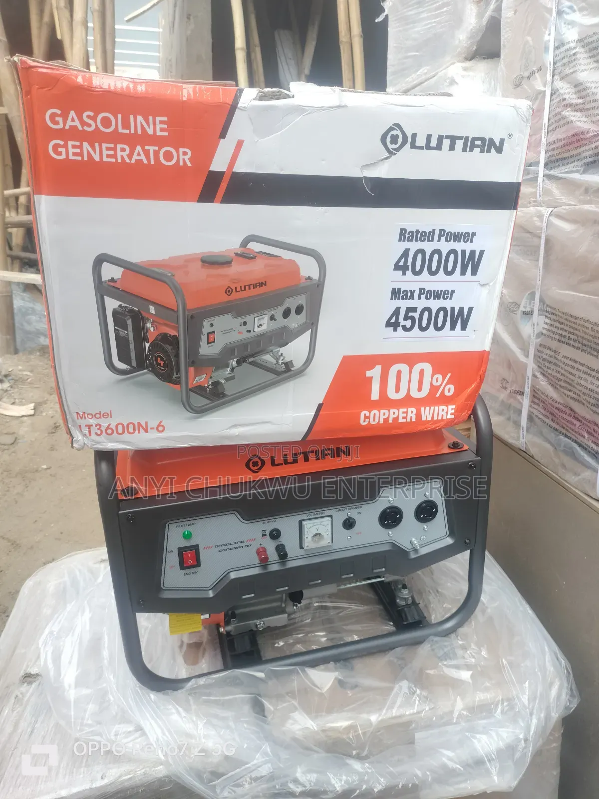 New Luthian Petrol Generator Lt3600n-6 4.5kva 100%Copper
