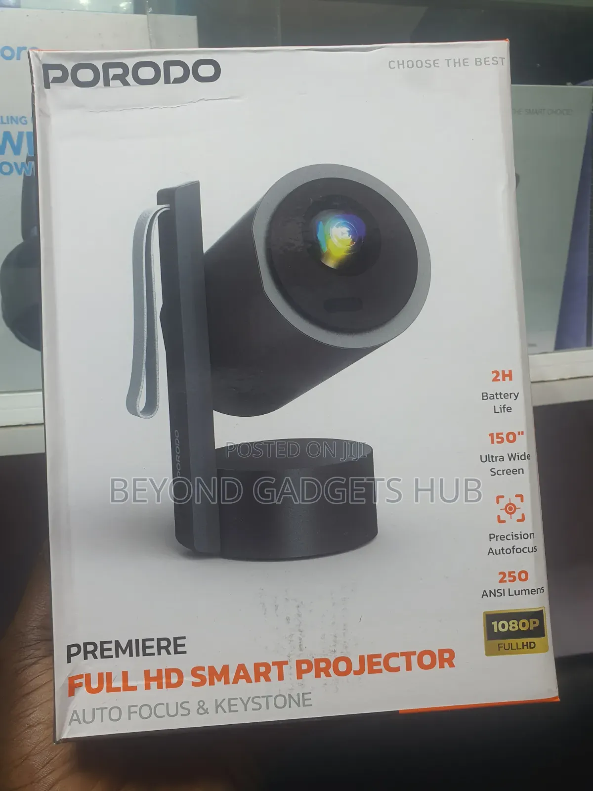 Porodo Rechargeable Premiere Full Hd Smart Projector With