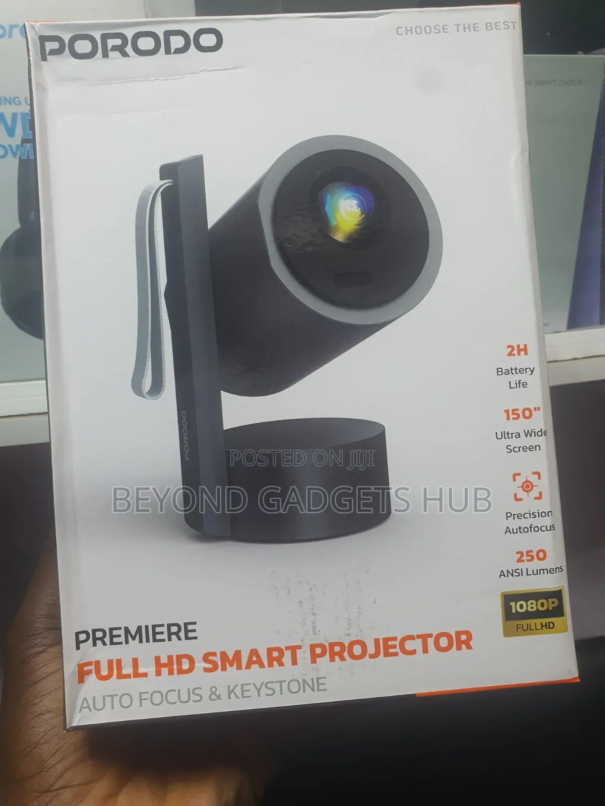 Porodo Rechargeable Premiere Full Hd Smart Projector With