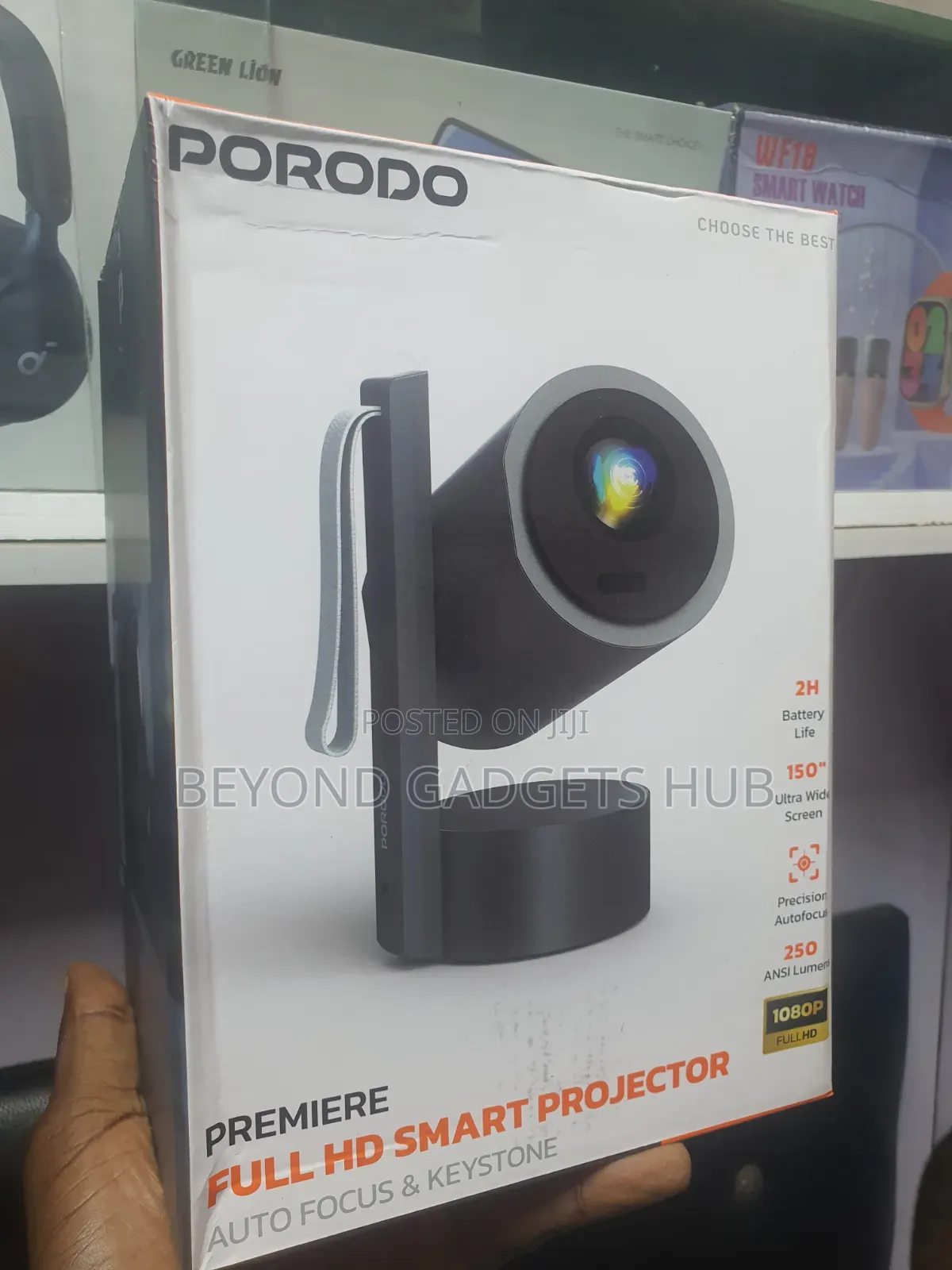 Porodo Rechargeable Premiere Full Hd Smart Projector With