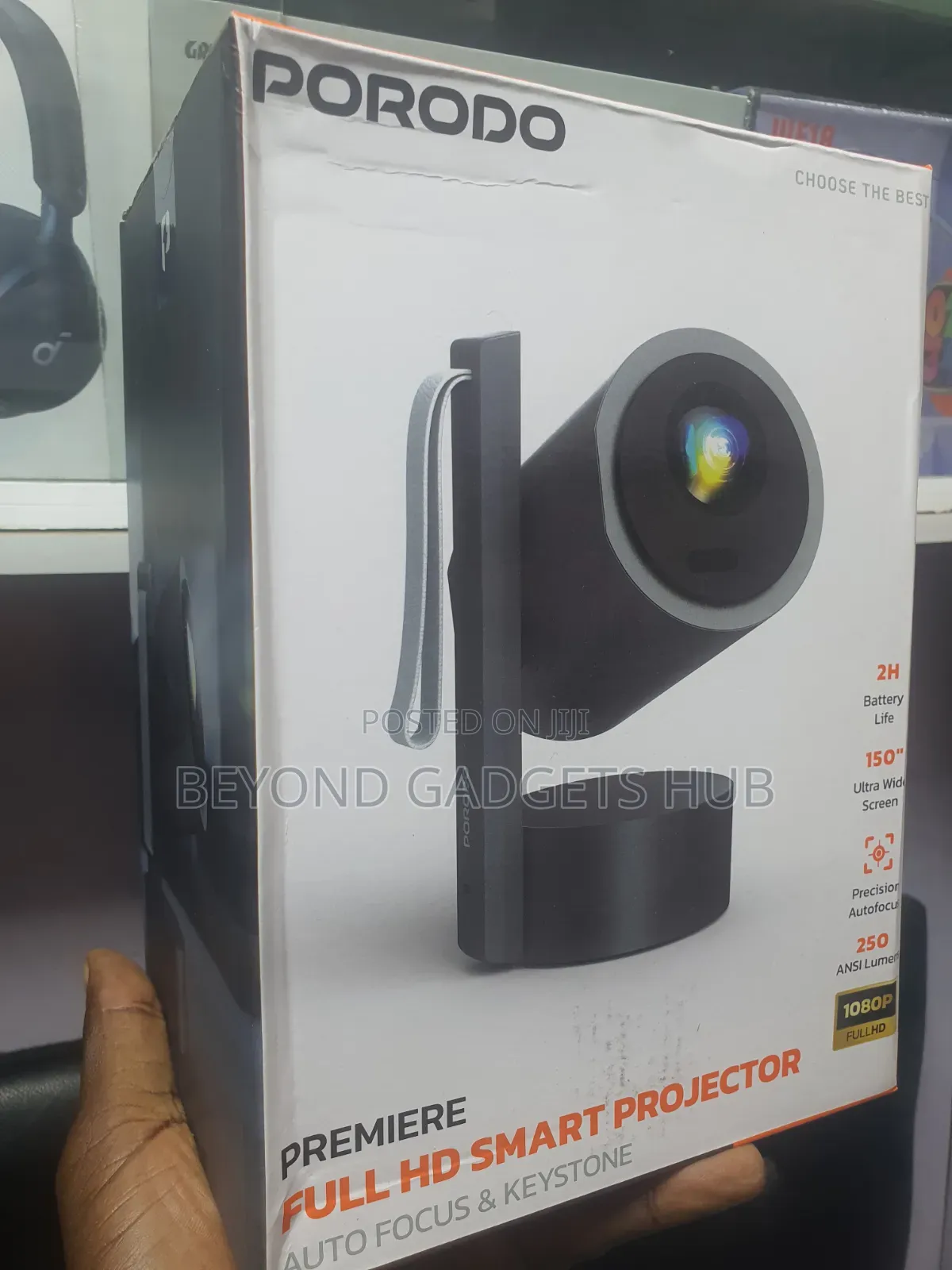 Porodo Rechargeable Premiere Full Hd Smart Projector With