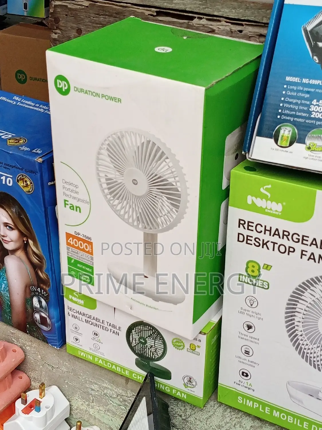 Duration Power Desktop Portable Rechargeable Fan 4000mah