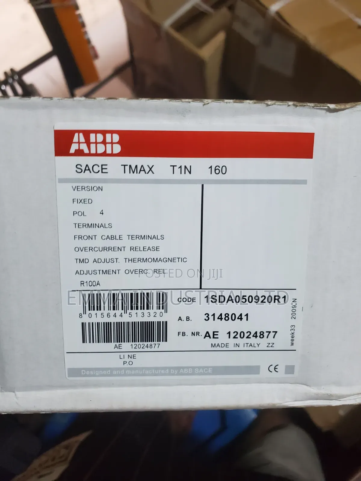 Abb Sace Tmax 4pole 100a McCb
