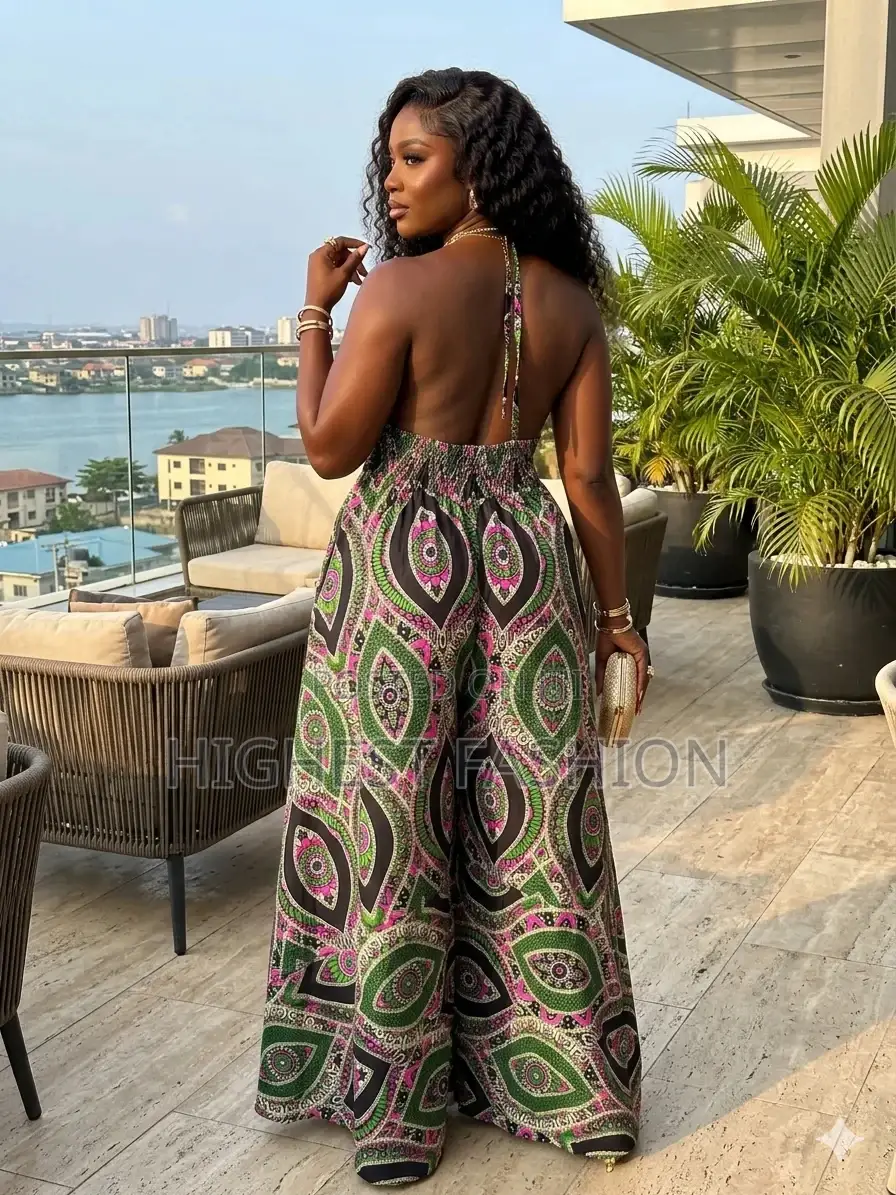 Backless Ankara Jumpsuit - Style 932