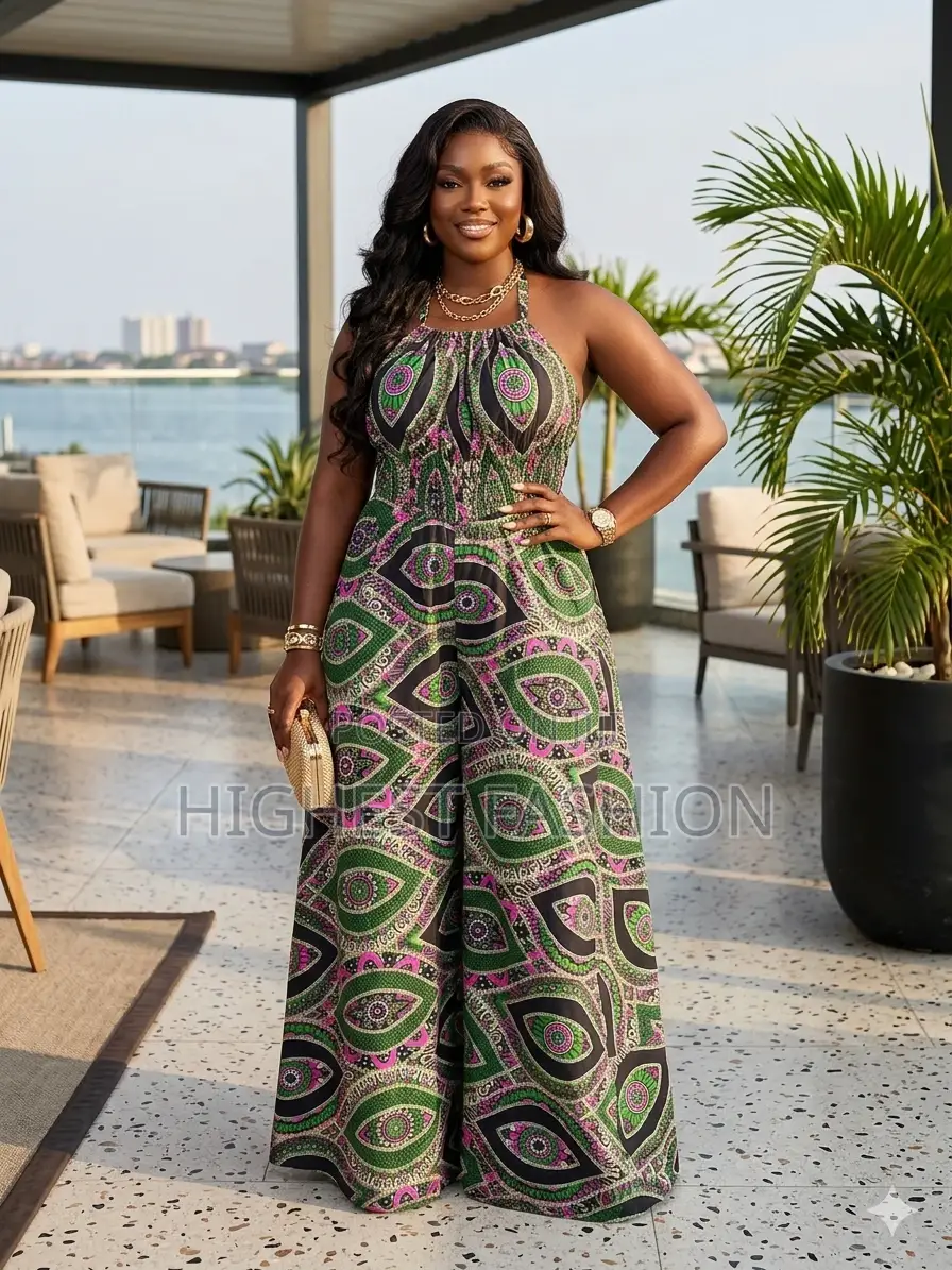 Backless Ankara Jumpsuit - Style 932