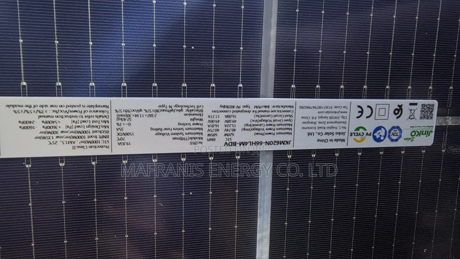 620 Watt Jinko Bifacial Solar Panels