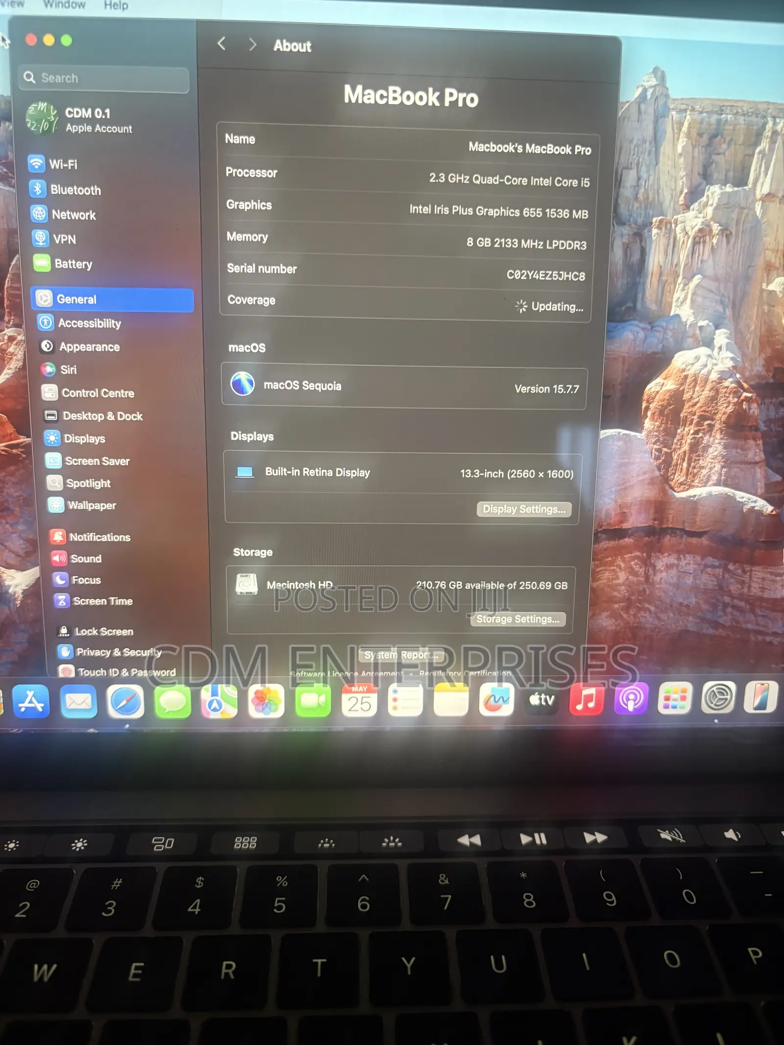 Laptop Apple MacBook Pro 2018 8GB Intel Core i5 SSD 256GB