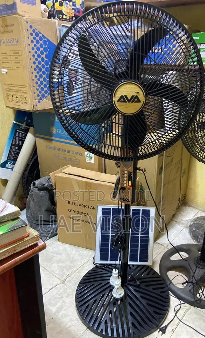 18inches Ava Ultra Solar Rechargeable Fan With Lithium Battery