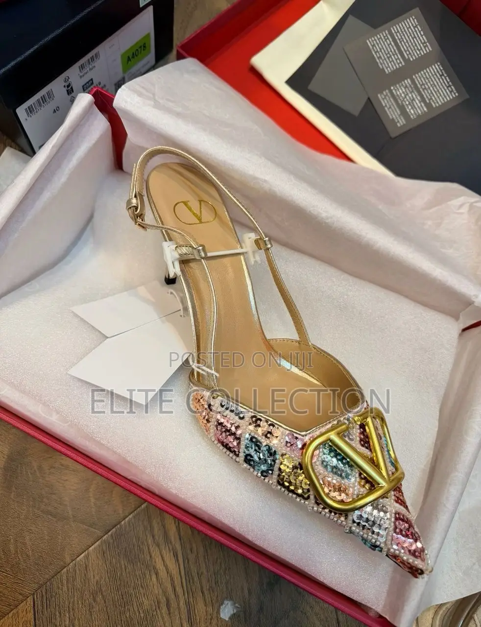 High Quality Valentino Heels Silver Color Size 37-43