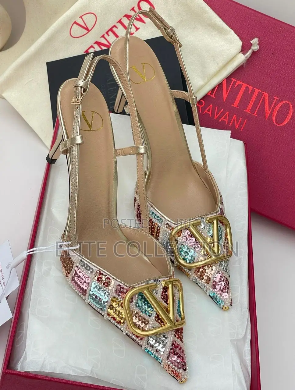 High Quality Valentino Heels Silver Color Size 37-43