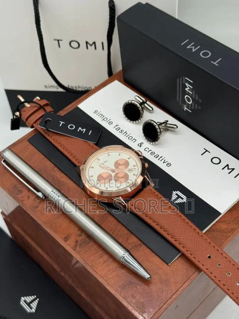 A Dope Tomi Combo Featuring a Chronograph Leather Wristwatch