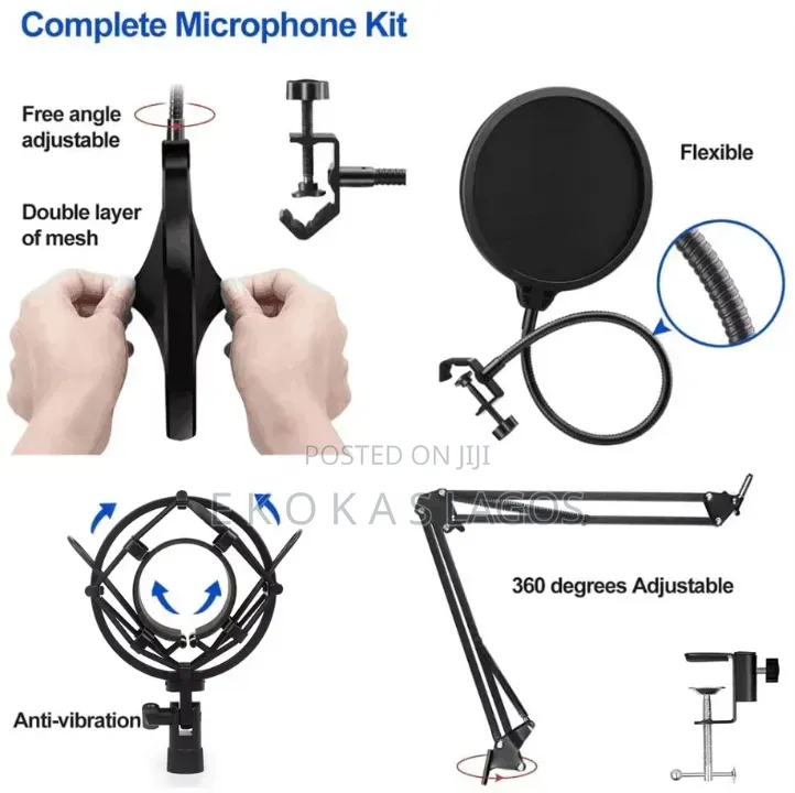 Complete Set Condenser Microphone for Live Streaming Content Creation