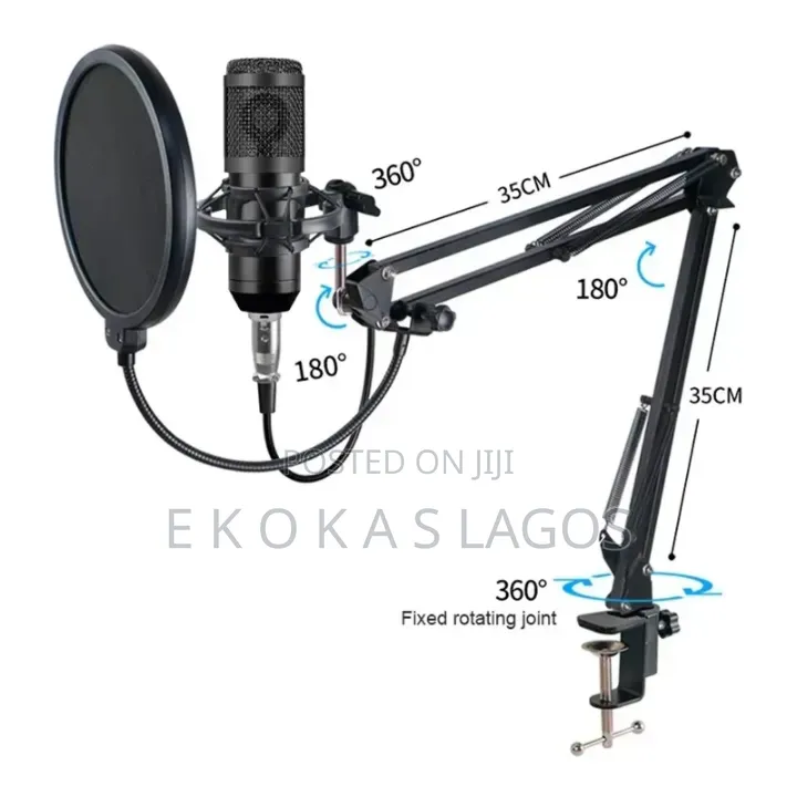 Complete Set Condenser Microphone for Live Streaming Content Creation