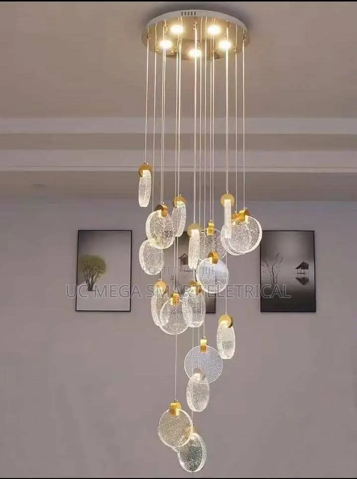 Modern Home Decoration Crystal Chandelier, Stair Pendant Lamp, Living