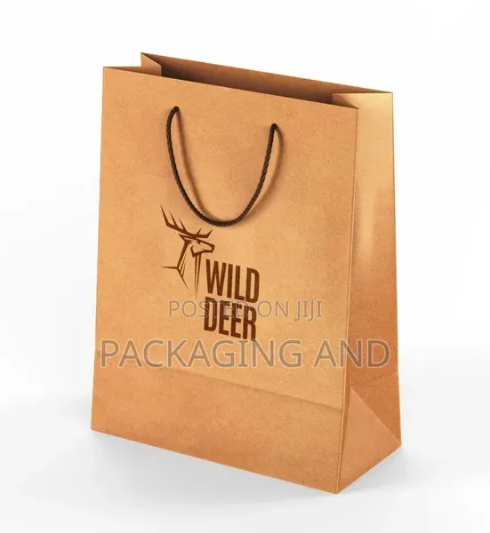 Brown Portrait Paper Bags For Supermarkets |Rope Handle |1-color Print