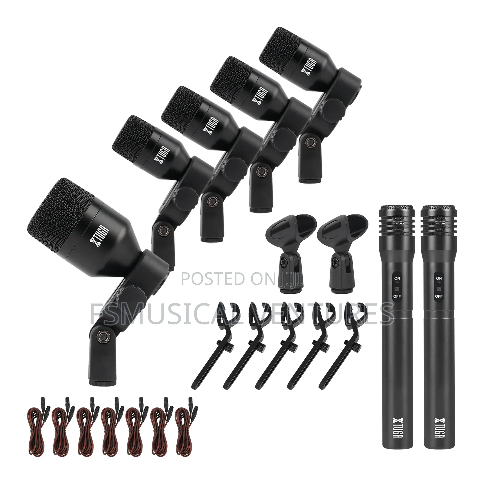Xtuga Mi7 7-Piece Wired Drum Mic Kit for Professional Sound Recording