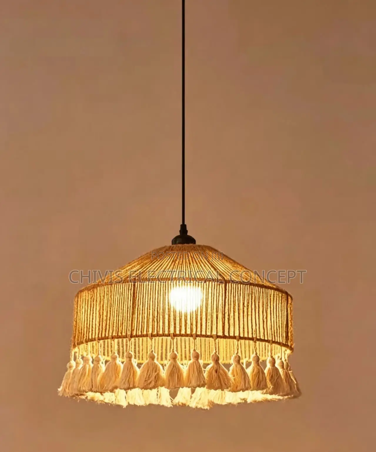 Hand Weave Hemp Rope Pendant Light Indoor Modern Hanging Lamps
