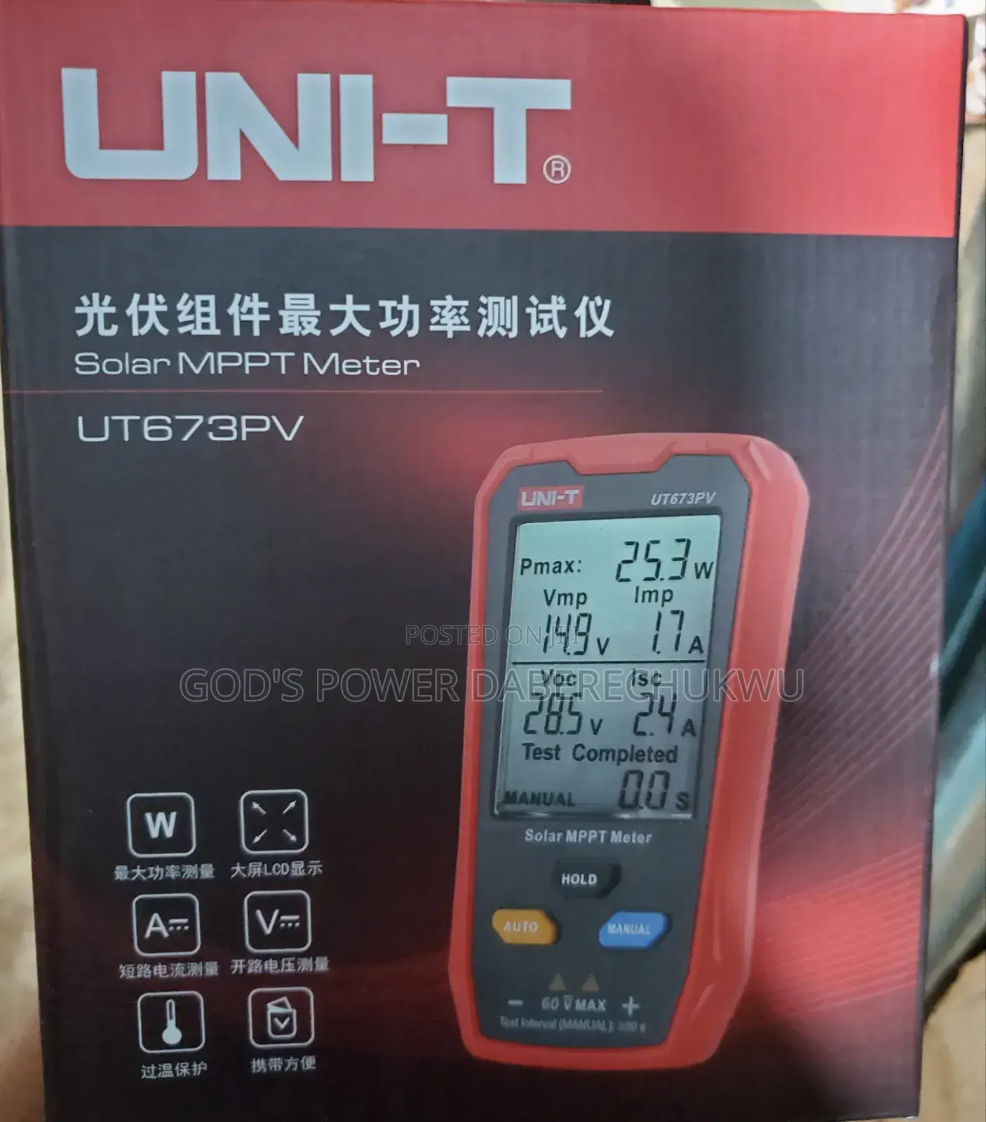 Uni-T Ut673pv Solar MPPT Meter