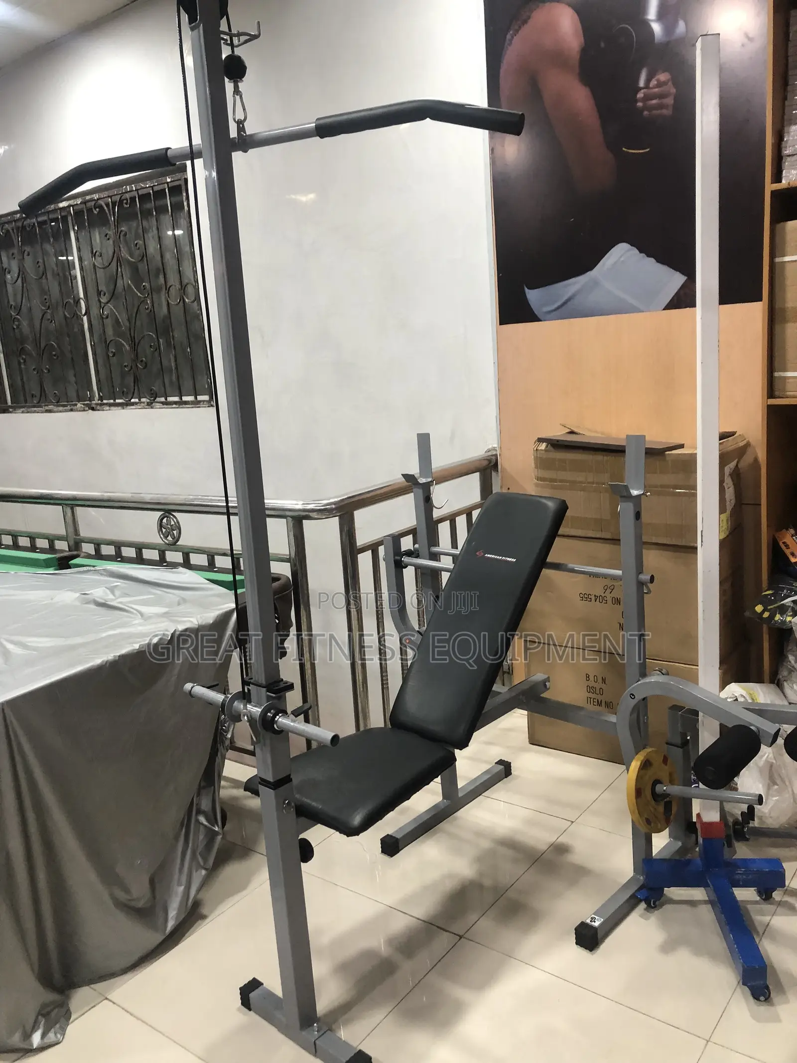 Weight Bench With Latpull Down and 50kg Dumbbell Box