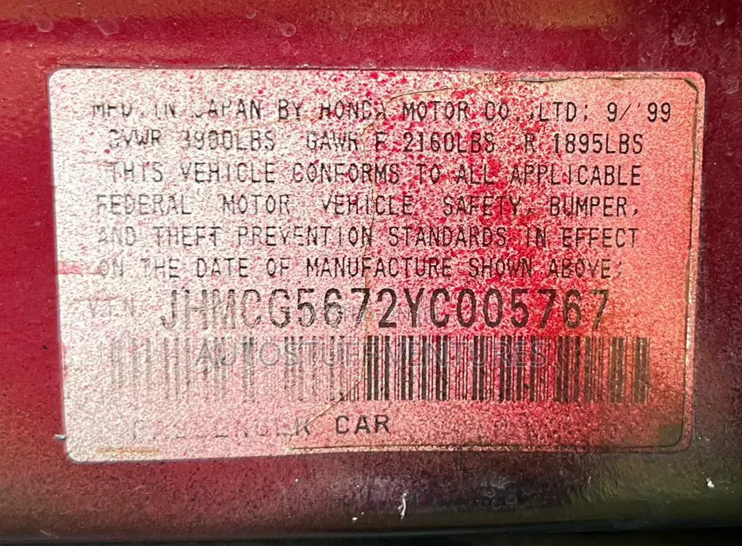 Honda Accord 5P 2001 Red