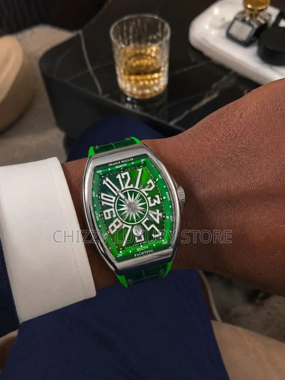 Franck Muller Quality Luxury Men Genuine Leather Wristwatch