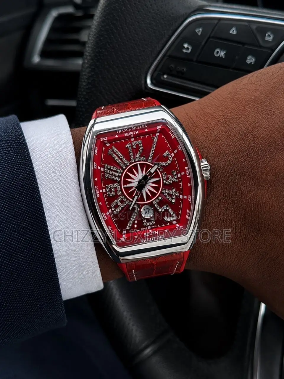 Franck Muller Quality Luxury Men Genuine Leather Wristwatch