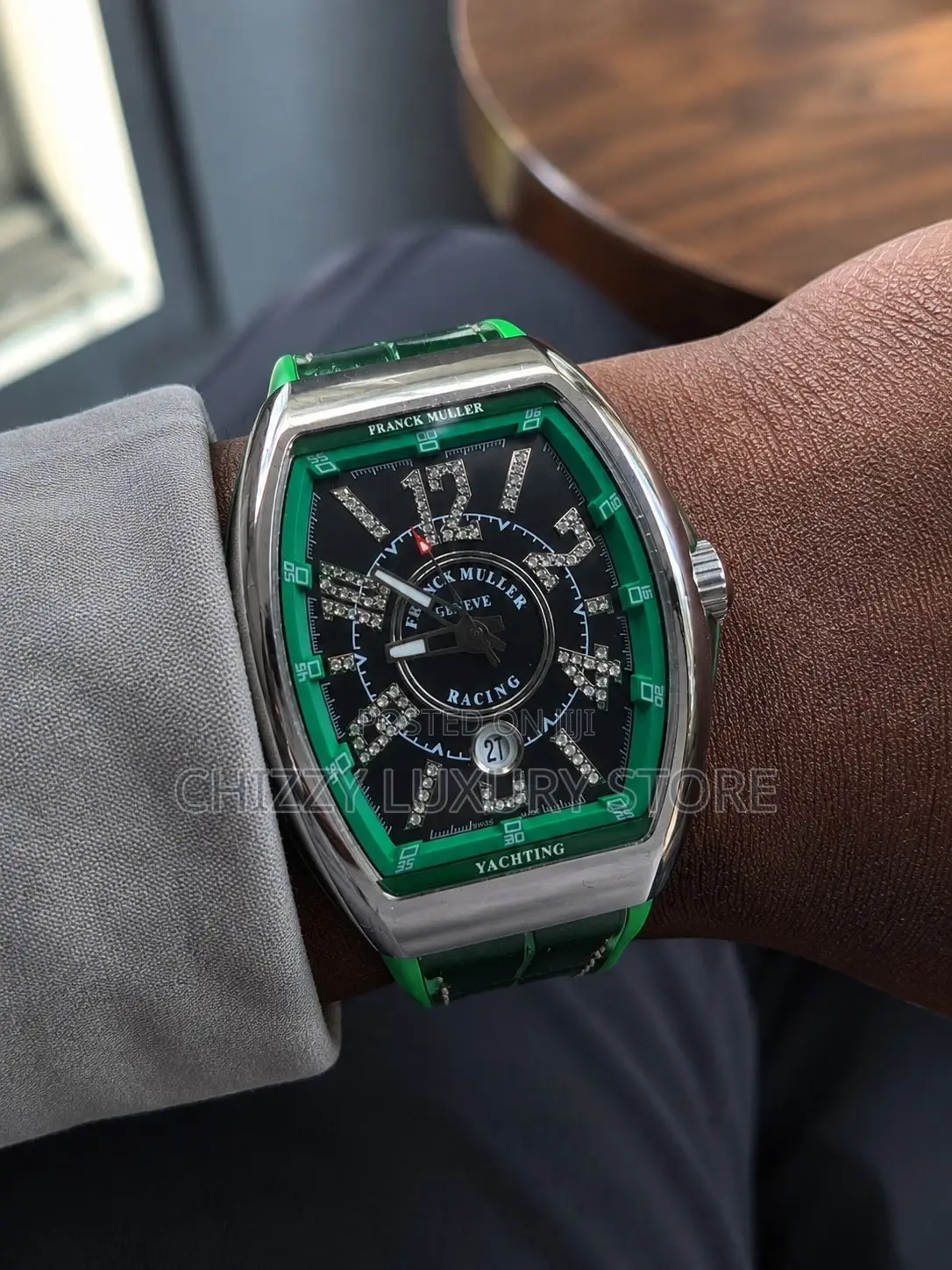 Franck Muller Quality Luxury Men Genuine Leather Wristwatch
