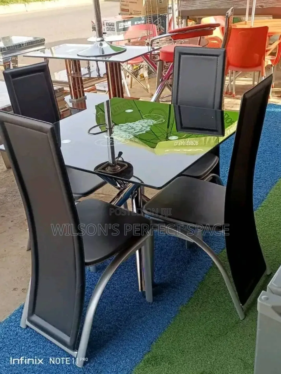 4 Seaters Glass Top Dinning Set