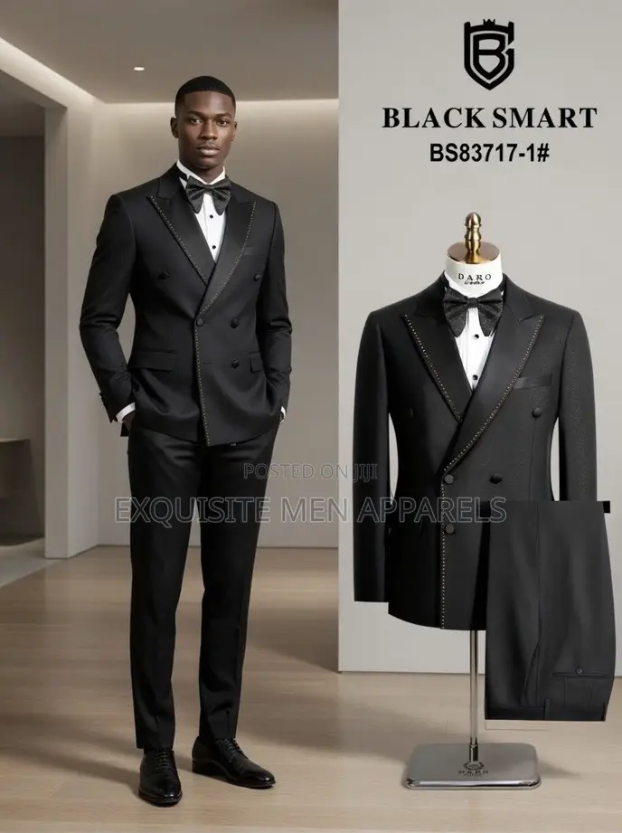 Quality Blacksmart Double Breasted Tuxedo Suit