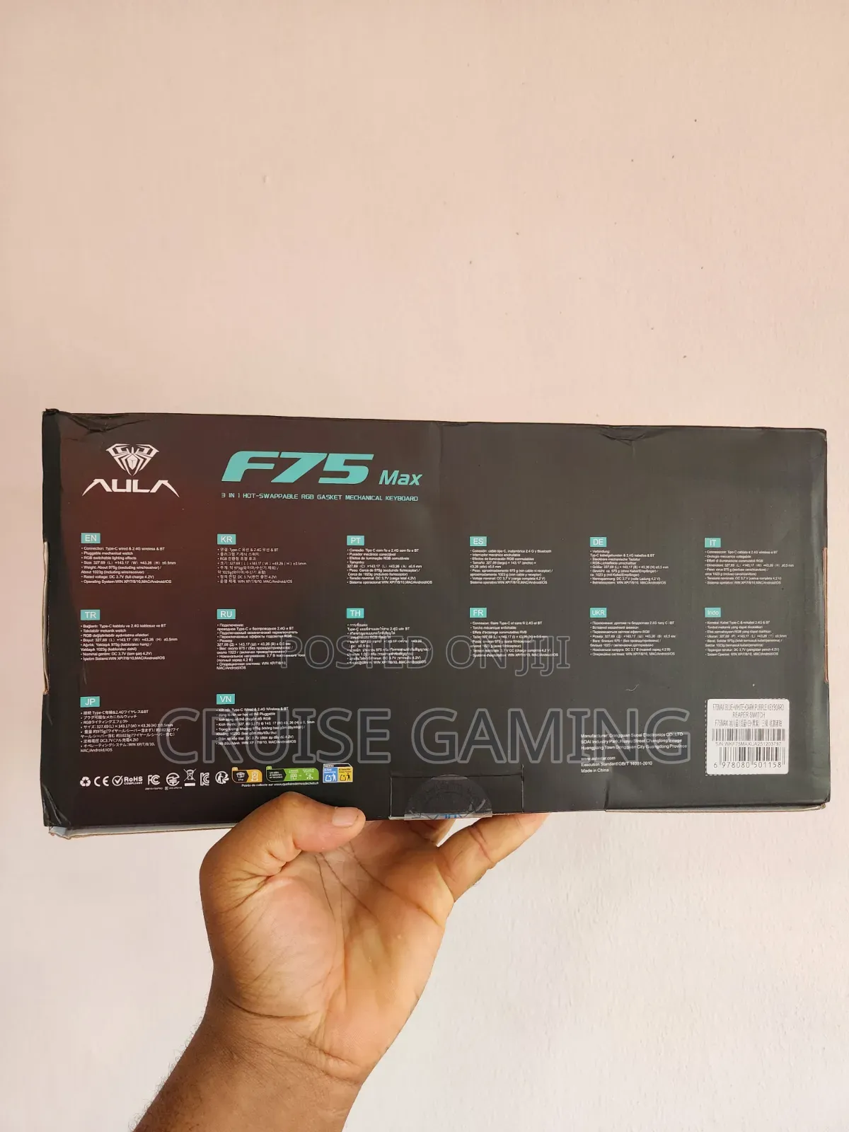 Aula F75 Max RGB Mechanical Gaming Keyboard With Screen Tactile Knob