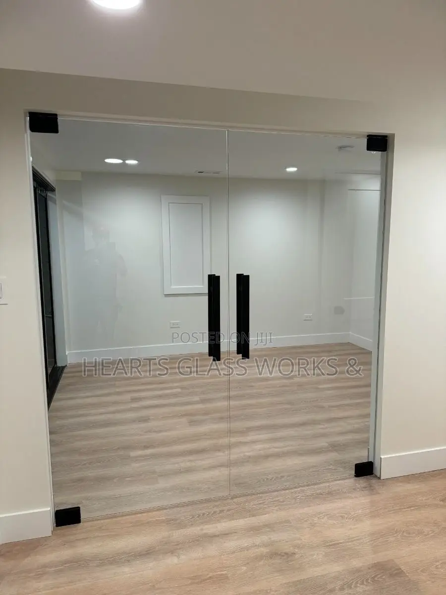 Interior Glass Door With Black Accessories