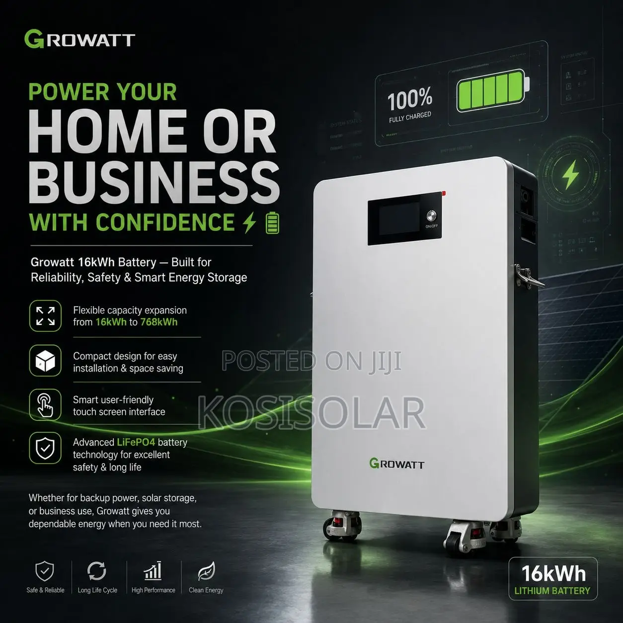 16kwh 48v Growatt Lithium Ion Battery