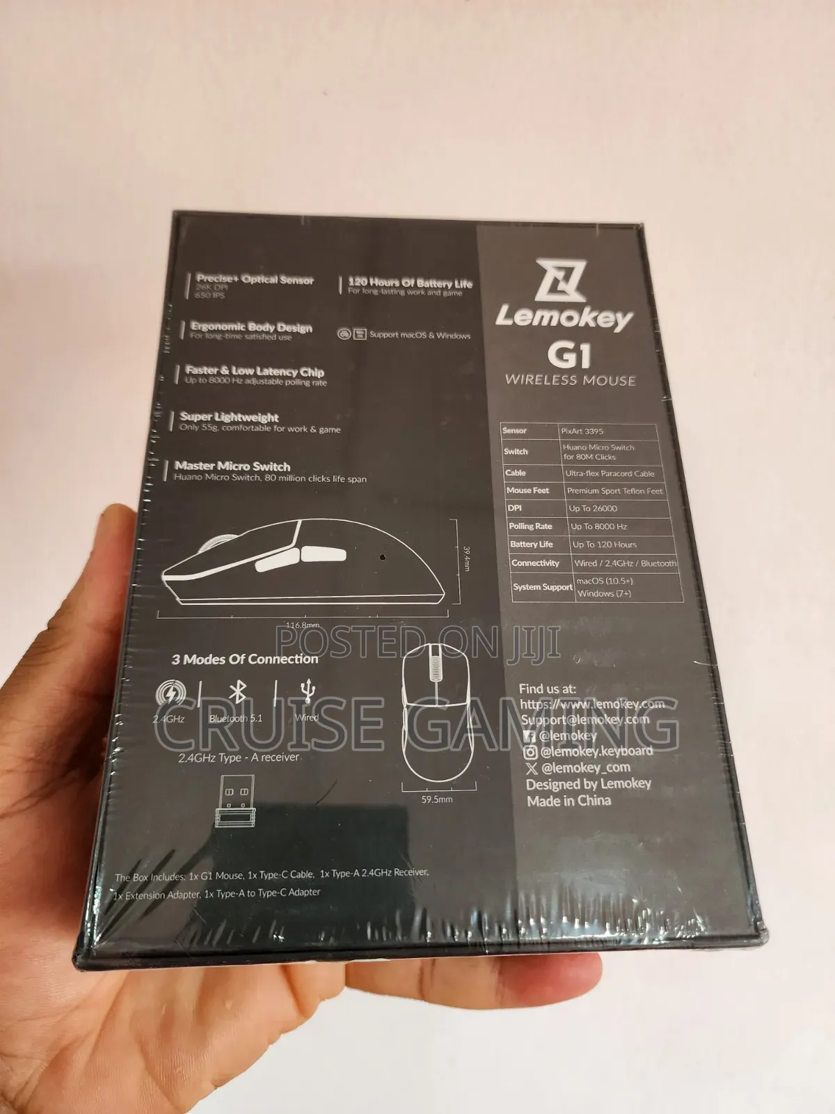 Keychron Lemokey G1 Wireless Gaming Mouse 8000hz Pixart 3395