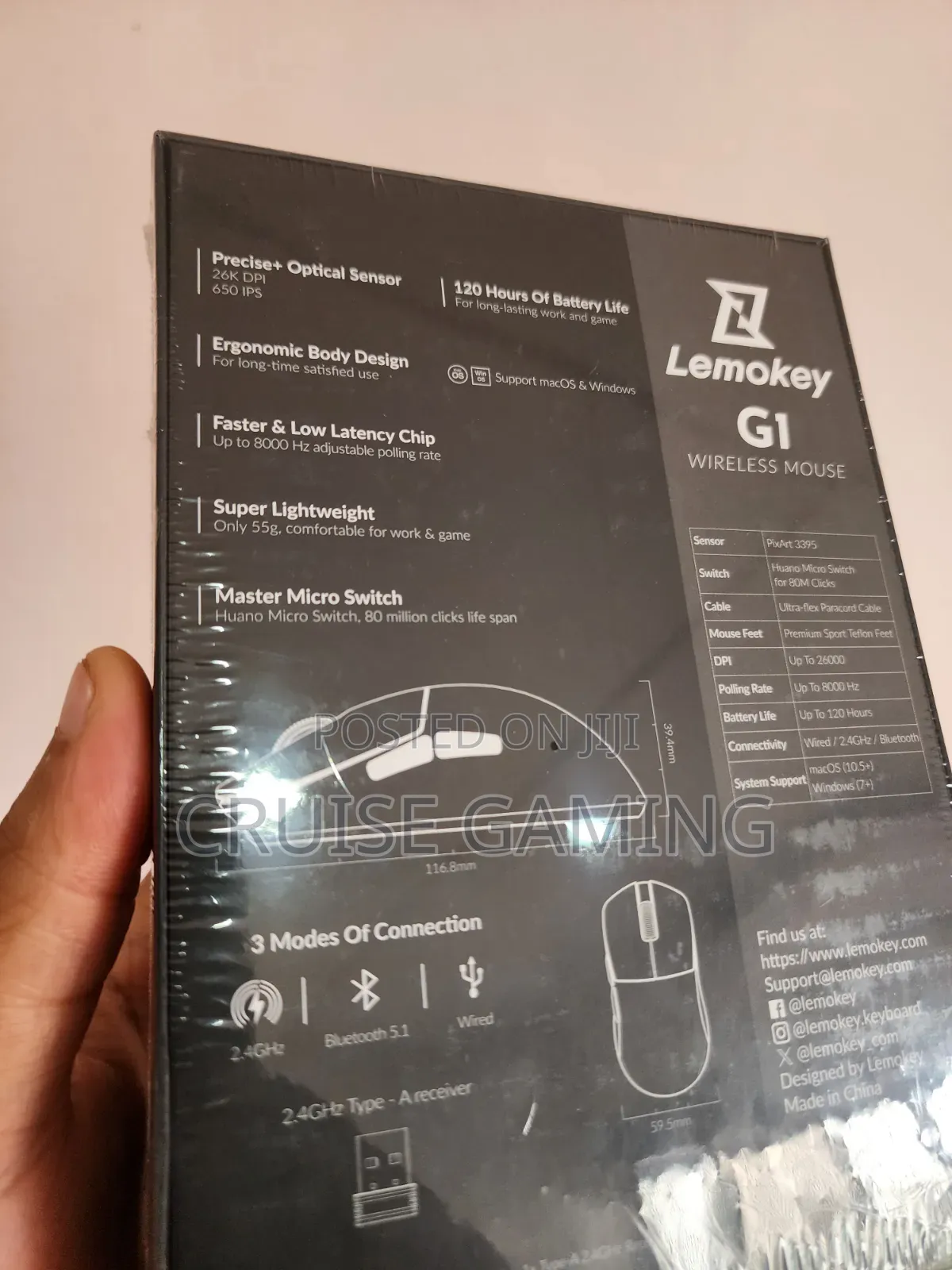 Keychron Lemokey G1 Wireless Gaming Mouse 8000hz Pixart 3395
