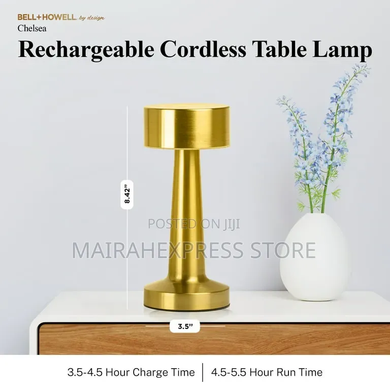Modern Gold-Finished Rechargeable Led Touch Table Lamp Ts
