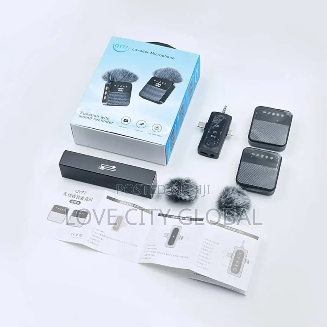 Qy77 Anc Wireless Microphone Led Display 3in1 iPhone Type C Camera