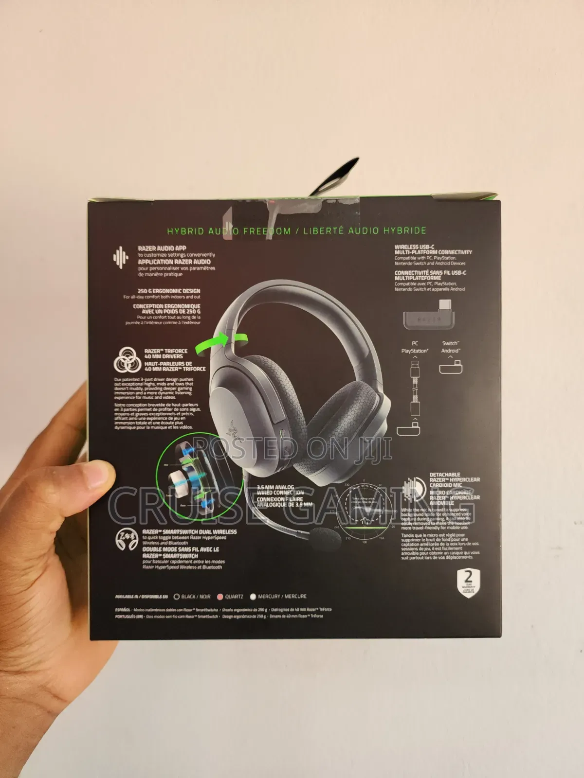 Razer Barracuda X Wireless Gaming Headset 2022 Bluetooth Model 2.4ghz